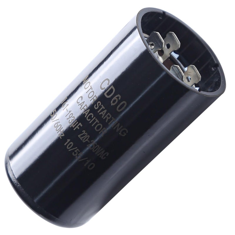 Seentech 161-193 uf/MFD 220-250 VAC ±20% CD60 Round Motor Start Capacitor 50/60 Hz AC Electric Motor Universal Fit for AC Motor Run or Fan Start and Cool or Heat Pump Air Conditioner - Image 1